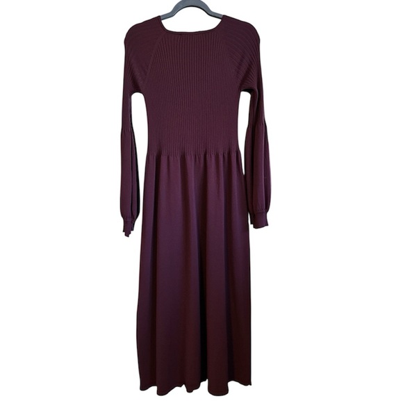 Zara long sleeve maxi knit sweater dress in burgundy Size Small NWT ❤️ - Picture 5 of 5